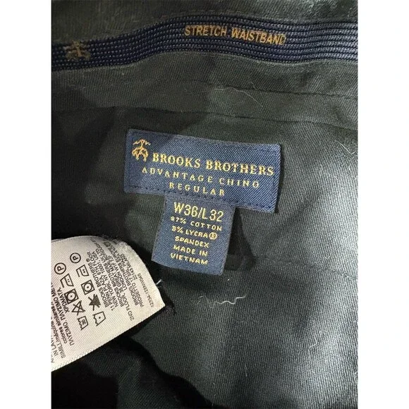 Brooks Brothers Advantage Chino Pants Mens 36x32 Navy Blue Straight Leg - Picture 7 of 9